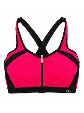 Victorias Secret 32 DD Incredible Front Close Sports Bra Red VSX Underwire Zip